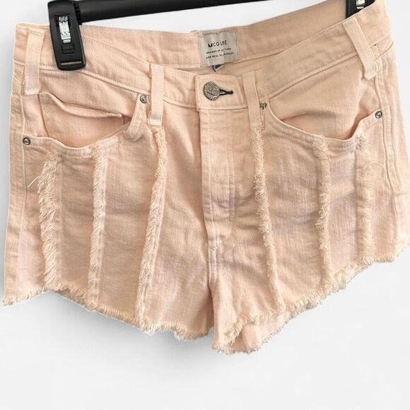 McGuire Denim Georgia May High-Waisted Fringe Shorts – Peach 70s Boho (Size 28) - Picture 2 of 6